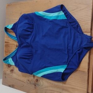 Lands' End Blue Modest One Piece Swimsuit Size 24W